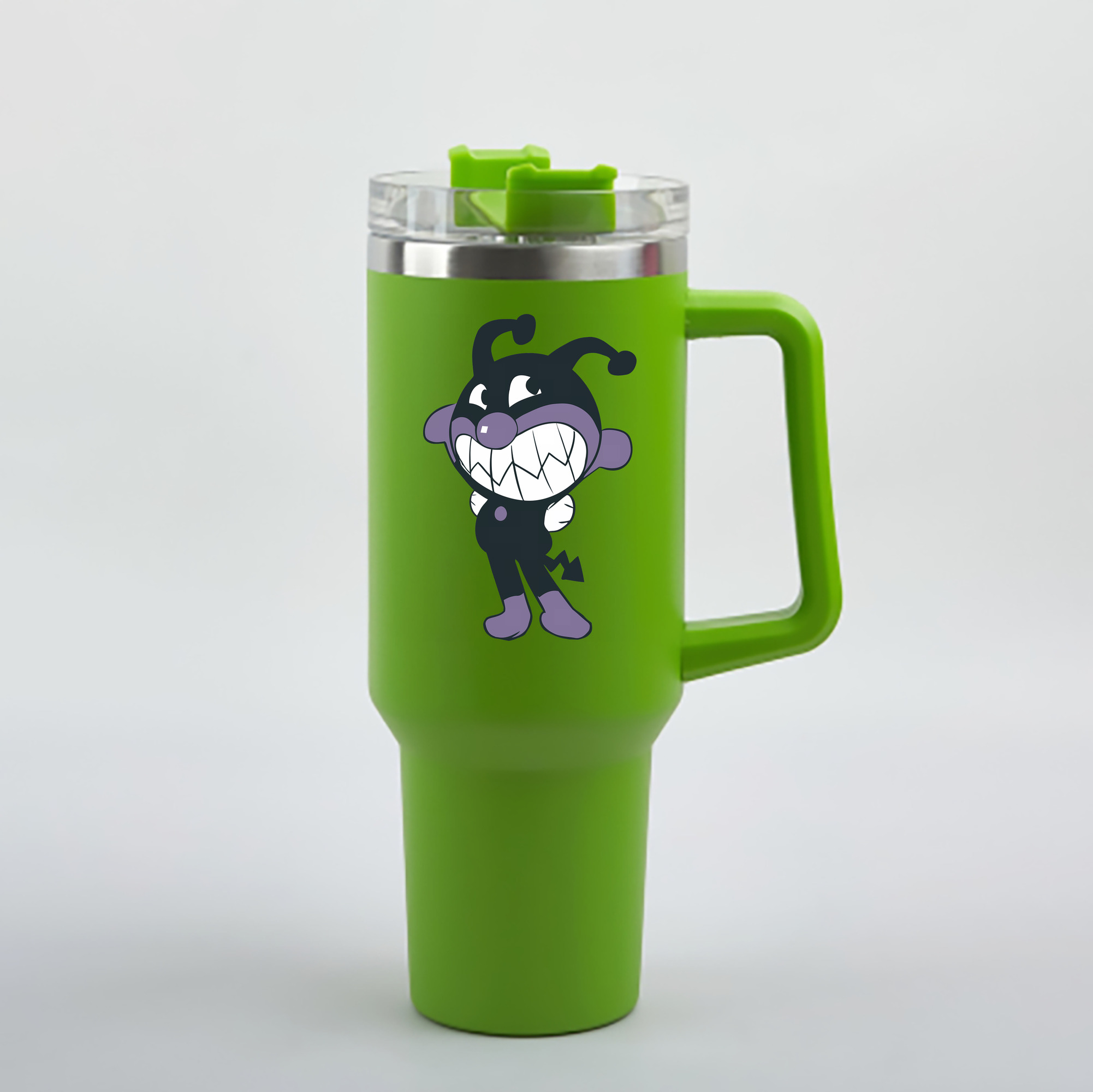（画像用） アンパンマン Anpanman 1200mL車用タンブラー - クリスタルステッカー（プラスチックストロー付き）